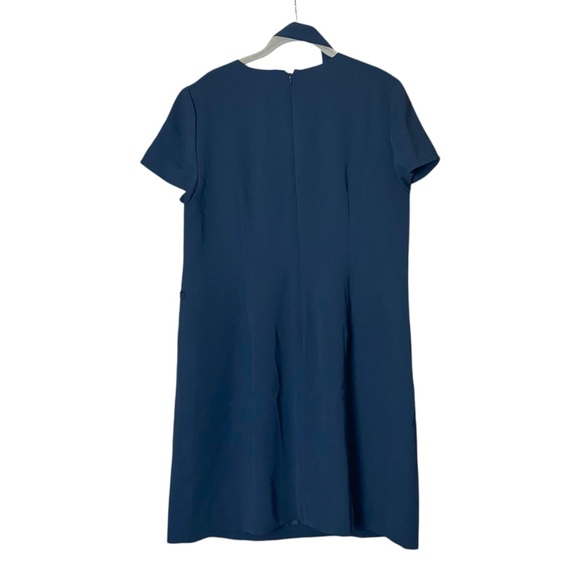 J. Crew Black Short Sleeve Belted Sheath Suiting Dress Women Size 12 Business - Picture 5 of 7